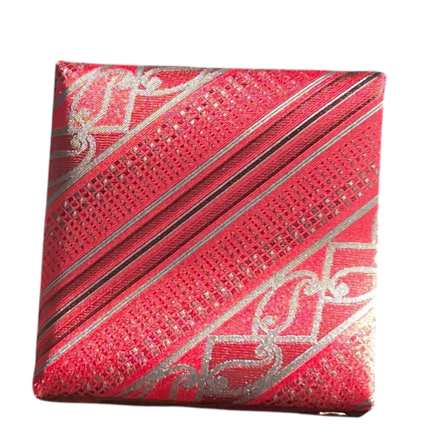 Gift Boxed Maori Pattern Tie, Cufflinks & Pocket Hankerchief - Red