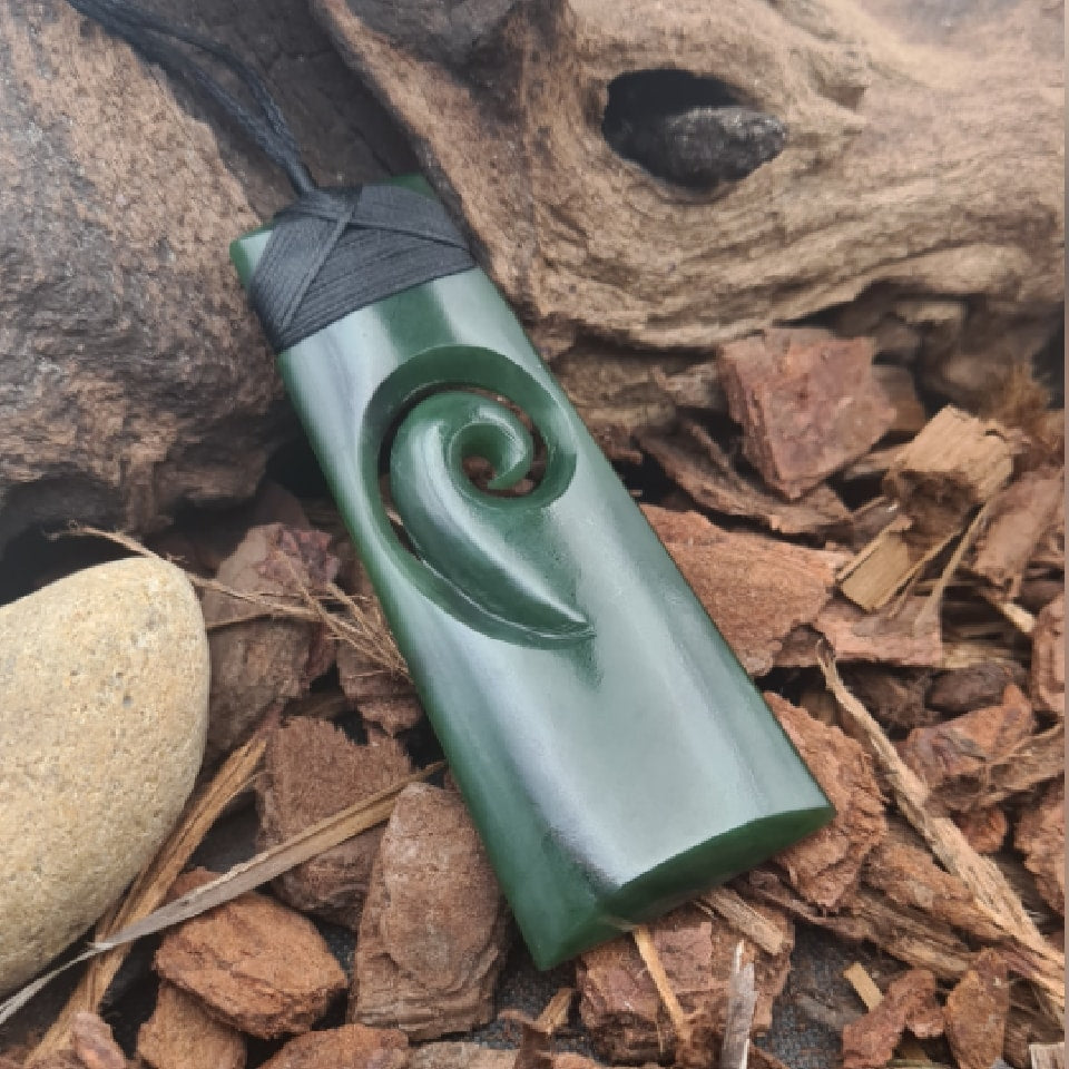 Pounamu Toki with Koru Cut-Out - 90mm