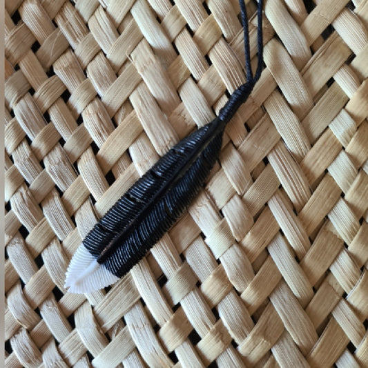 Huia Feather Pendant - 70mm
