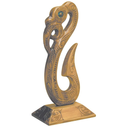 Carved Matau on Stand - Large