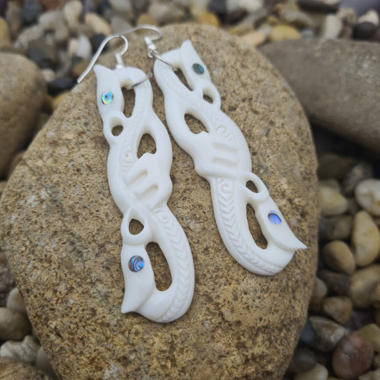 Double Manaia Earrings - 5cm