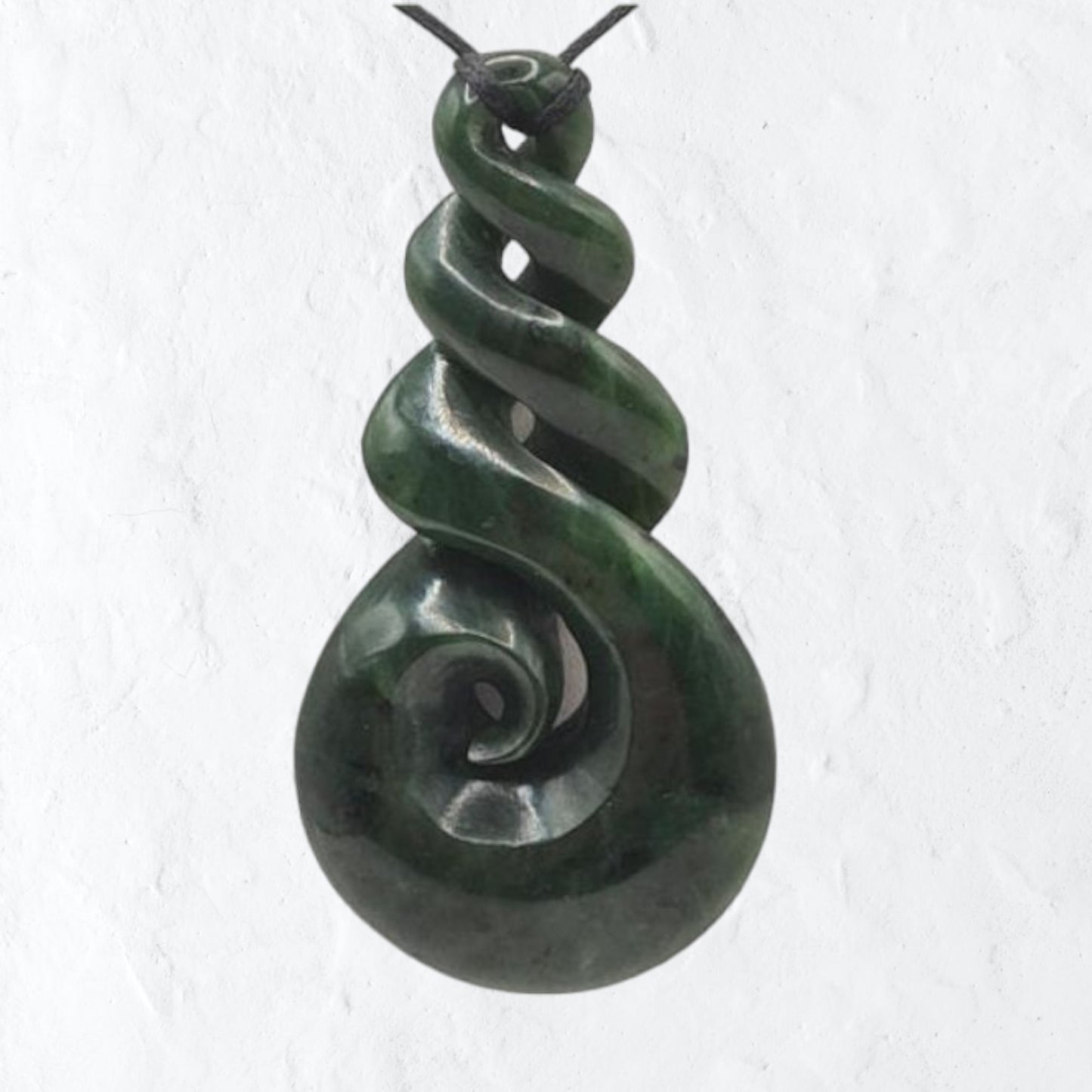 Large Pounamu Triple Pikorua Pendant with Koru - 90mm