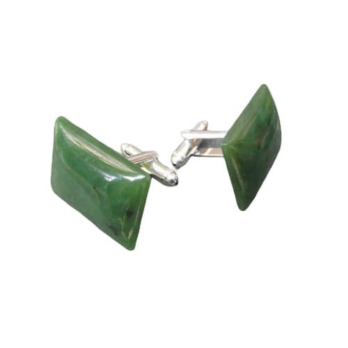 Greenstone Cufflinks - Rectangular