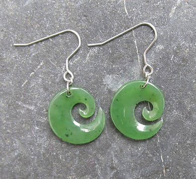 Greenstone Koru Earrings