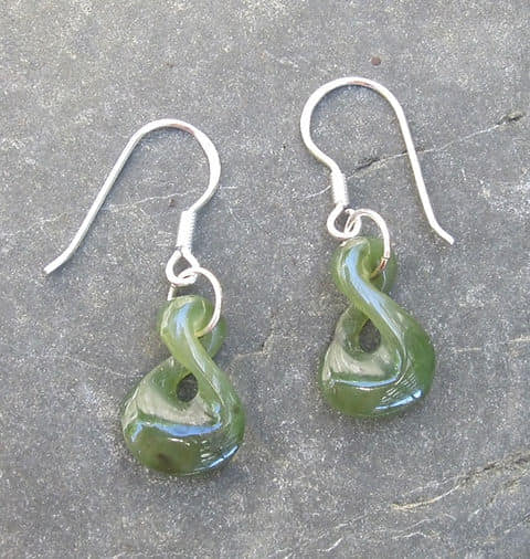 Greenstone Pikorua Earrings - 15mm