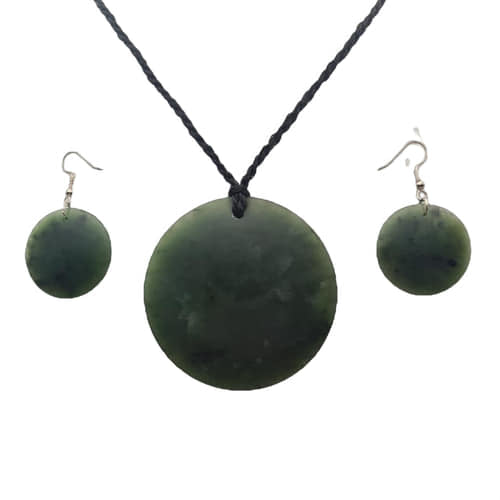 Pounamu Kopae Pendant & Earrings Set - Matte