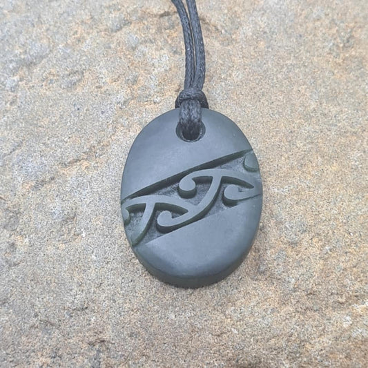 Mana NZ Oval Pounamu Pendant with Kowhawhai