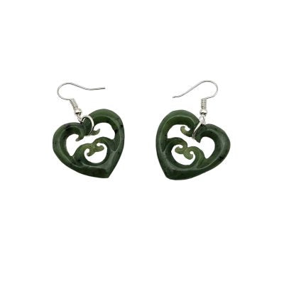 Quad Koru Heart Earrings - 25mm