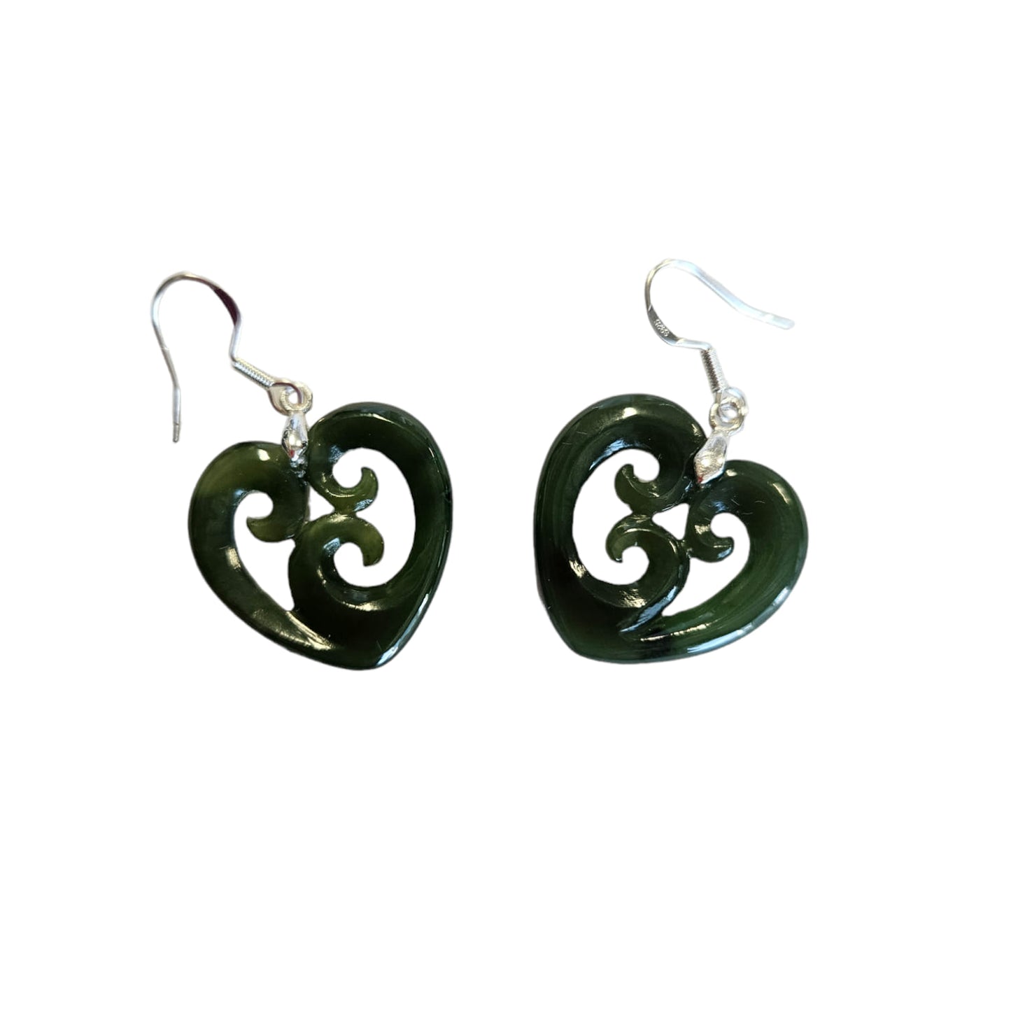 Triple Koru Heart Earrings - 25mm