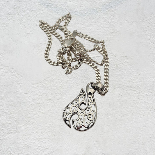 Sterling Silver Hei Matau Pendant & Chain