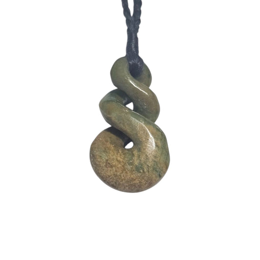 Small Raukaraka Pounamu Double Pikorua/Twist