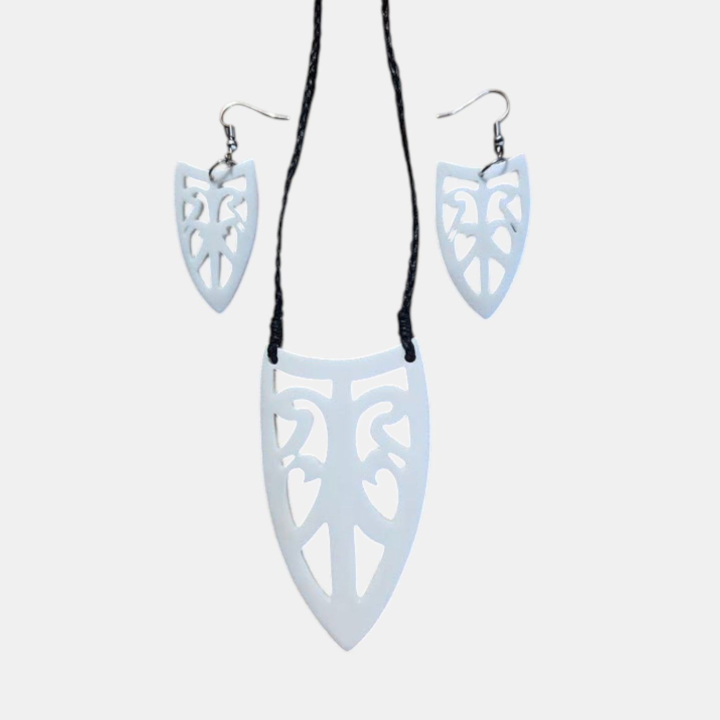 Bone Pendant & Earrings Set