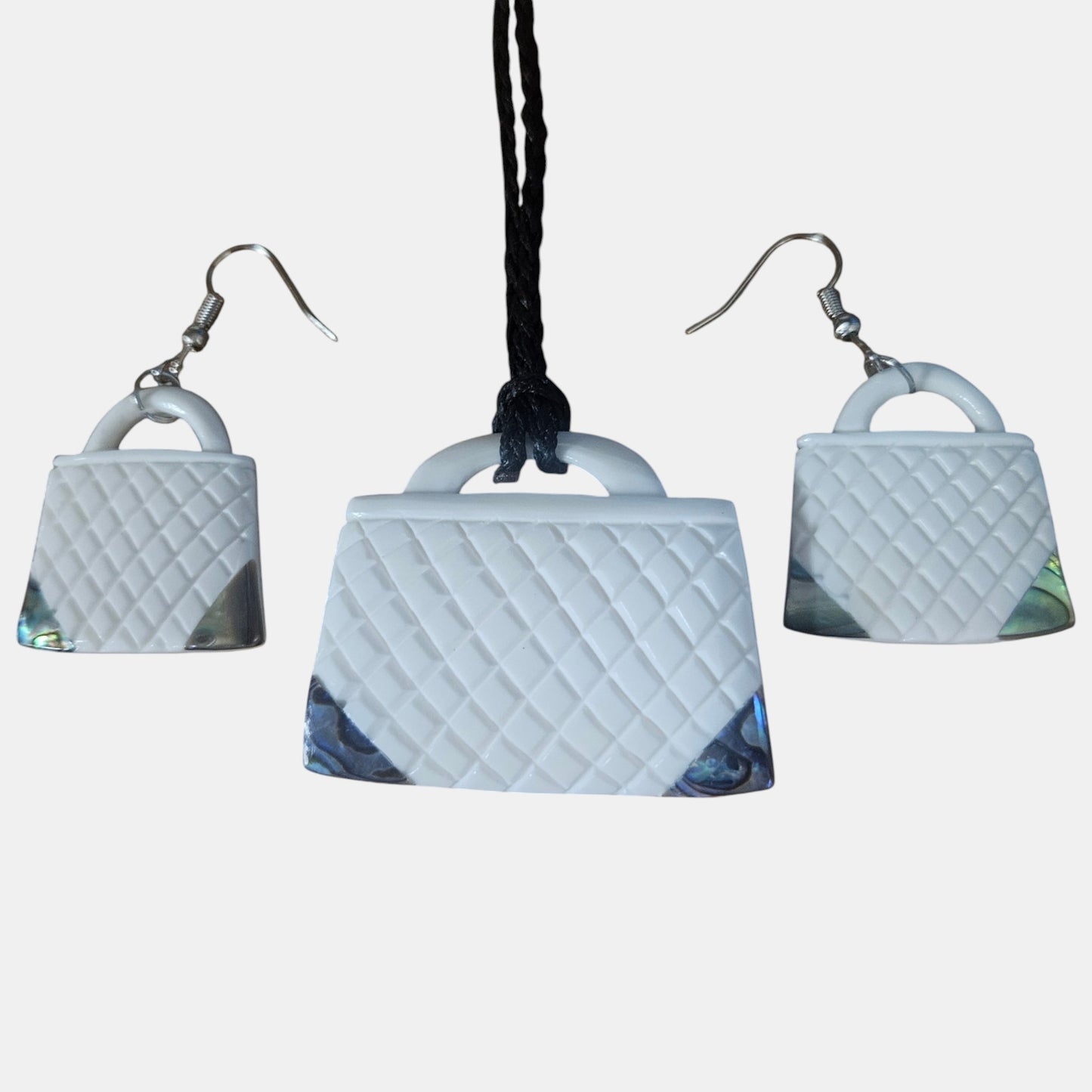 Bone Pendant & Earrings Set