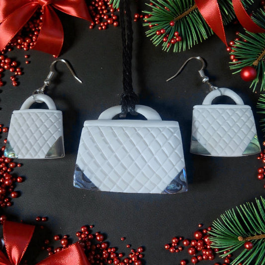 Bone Pendant & Earrings Set