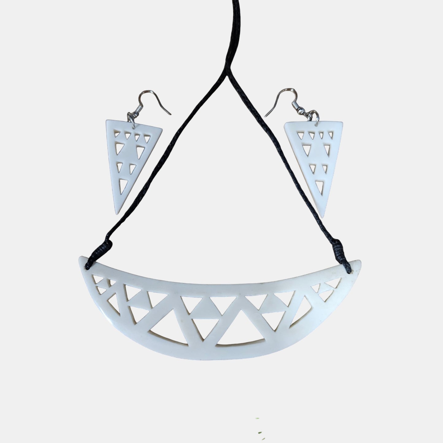 Bone Pendant & Earrings Set