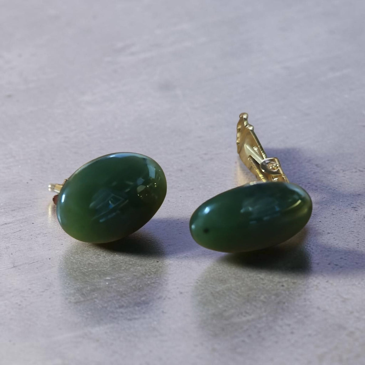 Oval Clip-on Earrings - 17x13mm