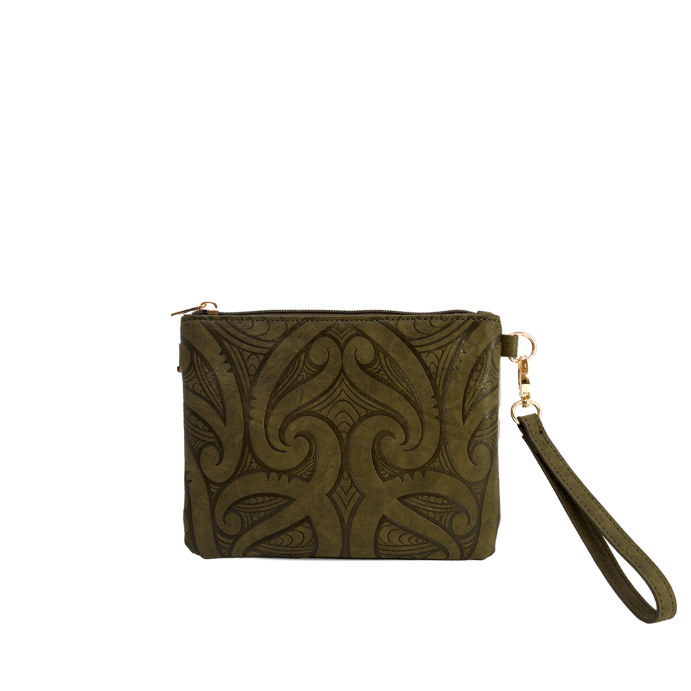 Viaduct Clutch by Miriama Grace-Smith - Olive