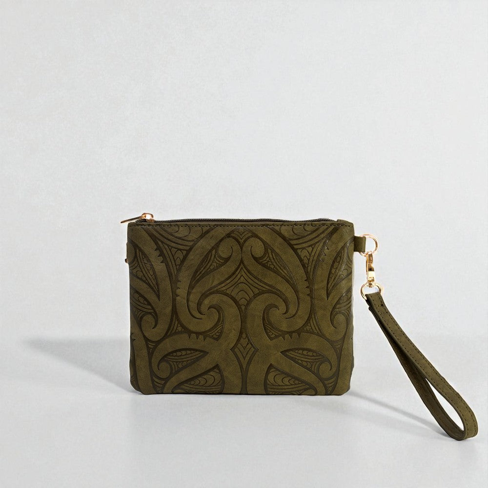Viaduct Clutch by Miriama Grace-Smith - Olive