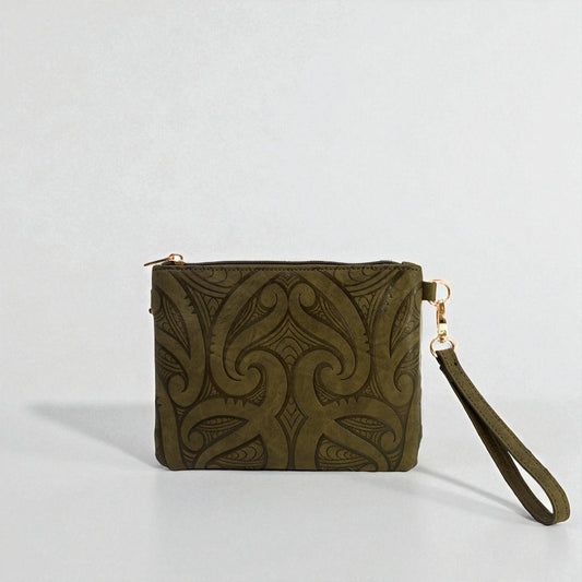 Viaduct Clutch by Miriama Grace-Smith - Olive