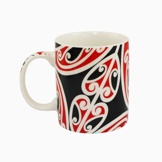 Kowhaiwhai Design Mug - Red/Black/White