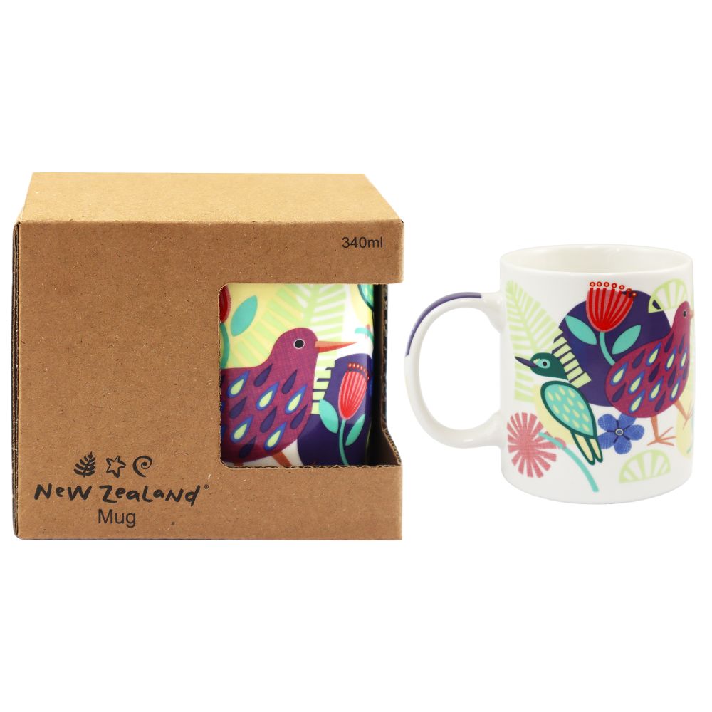 New Zealand Floral Kiwi Coffee Mug