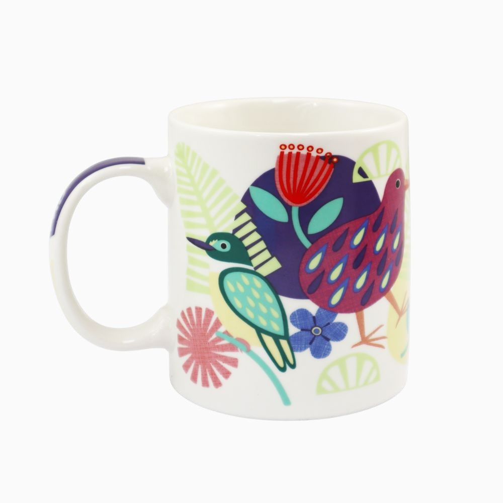 New Zealand Floral Kiwi Coffee Mug