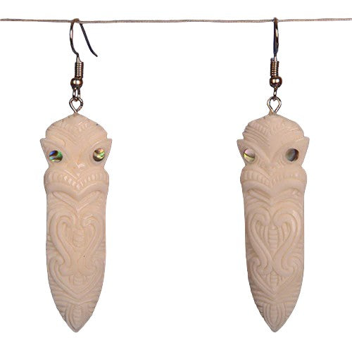 Bone Wheku Taiaha Earrings