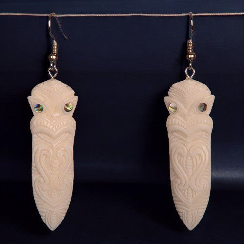 Bone Wheku Taiaha Earrings