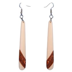 Koru Stain Bone Drop Earrings