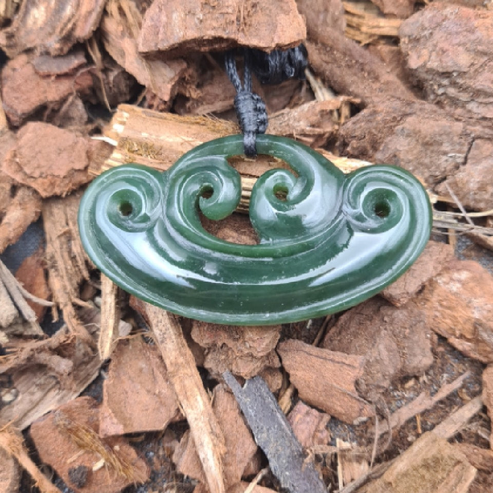 Pounamu Multiple Koru Pendant/Breastplate - 60mm wide