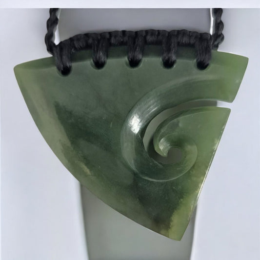 Pounamu Pendant with Koru Cut-out