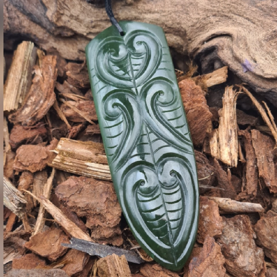 *NZ Pounamu Carved Taiaha Toki/Pendant - 130mm