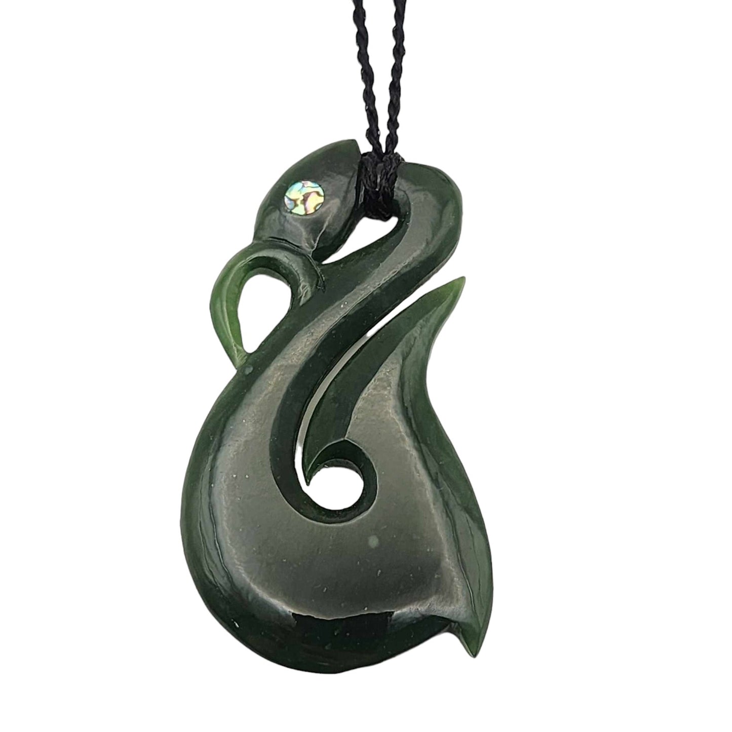 Large pounamu manaia with matau pendant