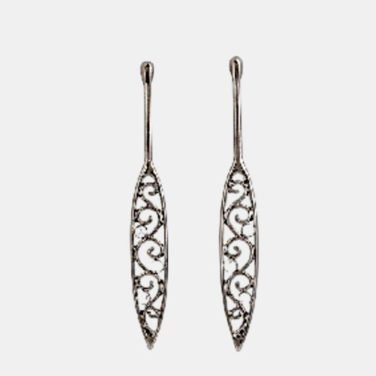 Black Silver-plated Hoe/Paddle Earrings