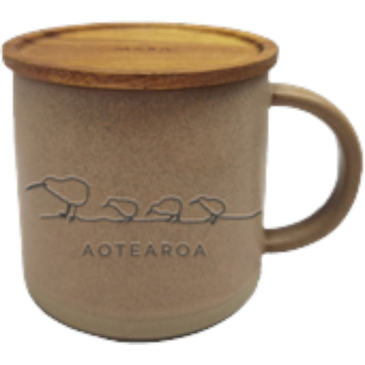 *Glazed Ceramic Mug - Kiwi/Aotearoa - Brown